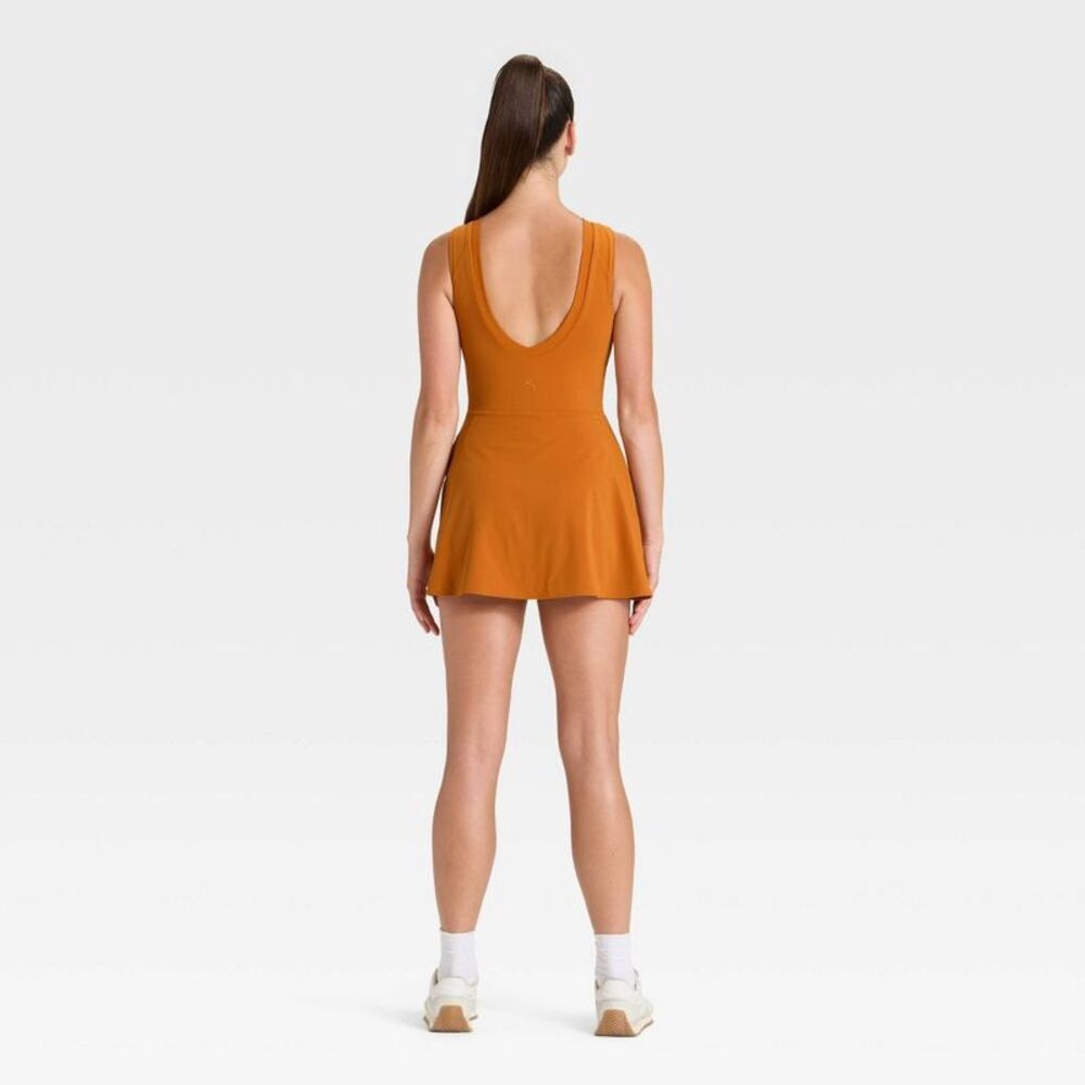 Women's Game Day High Neck Low Back Active Dress - JoyLab Burnt Orange L - Picture 2 of 5